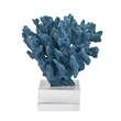 Davy Expansive Faux Coral Accent- Clear Glass- Rich Blue Polyresin 10 Inch