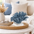 Davy Expansive Faux Coral Accent- Clear Glass- Rich Blue Polyresin 10 Inch