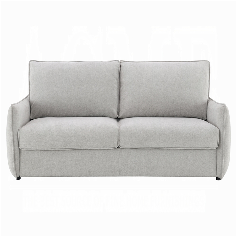 Jona Folding Back Sofa with Sleeper- Memory Foam Mattress- Beige Chenille