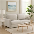 Jona Folding Back Sofa with Sleeper- Memory Foam Mattress- Beige Chenille
