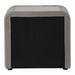 Kery Nightstand- 2 Drawers- Glass Top- Gray Teddy Sherpa Upholstery