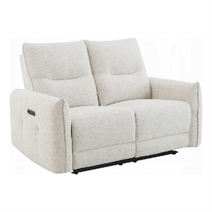 Lali Power Motion Recliner Loveseat with USB- Zero Gravity- Cream Chenille
