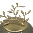Abby Decorative Jar with Gold Aluminum-Brass Leaf Lid- Green Glass 14 Inch