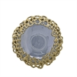 Brian Decorative Bowl with Gold Aluminum Sculpted Lid- Black Glass 12 Inch