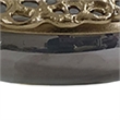 Brian Decorative Bowl with Gold Aluminum Sculpted Lid- Black Glass 12 Inch