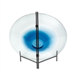 Chloe Handmade Charger Plate- Blue Glass Gradient- Black Stand 18 Inch