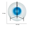 Chloe Handmade Charger Plate- Blue Glass Gradient- Black Stand 18 Inch