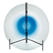 Chloe Handmade Charger Plate- Blue Glass Gradient- Black Stand 18 Inch