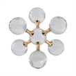 Tammy Atomic Ball Accent with 6 Glass Spheres- Gold Iron Stems- 8 Inch