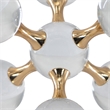 Tammy Atomic Ball Accent with 6 Glass Spheres- Gold Iron Stems- 8 Inch