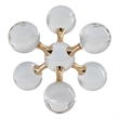 Tammy Atomic Ball Accent with 6 Glass Spheres- Gold Iron Stems- 8 Inch