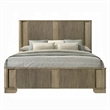 Leky King Bed- LED Headboard- Fluted Patterns- Antique Oak Brown Wood