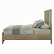 Leky King Bed- LED Headboard- Fluted Patterns- Antique Oak Brown Wood