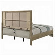 Leky King Bed- LED Headboard- Fluted Patterns- Antique Oak Brown Wood