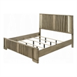 Leky King Bed- LED Headboard- Fluted Patterns- Antique Oak Brown Wood