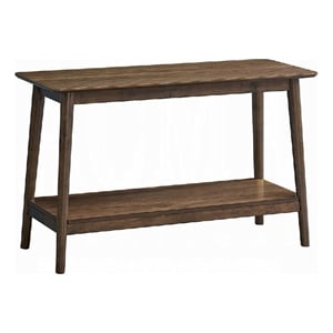 Fexy Sofa Console Table- 48 Inch Top with Lower Shelf- Walnut Brown
