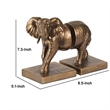 Nimy Decorative Bookend Set of 2- Trumpeting Elephant- Bronze Polyresin