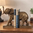 Nimy Decorative Bookend Set of 2- Trumpeting Elephant- Bronze Polyresin