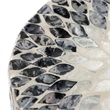 Decorative Box- 10 Inch Round White- Black Mother of Pearl Inlay- Capiz