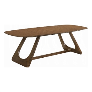 Lery Dining Table- 94 Inch Rectangular Top w Angled Base- Walnut Brown