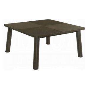 Mery Dining Table- 59 Inch Square Top- Walnut Brown Solid Rubberwood