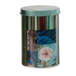Yuva Decorative Box Set of 3- Animal Motifs and Stripes- Green Tin Metal