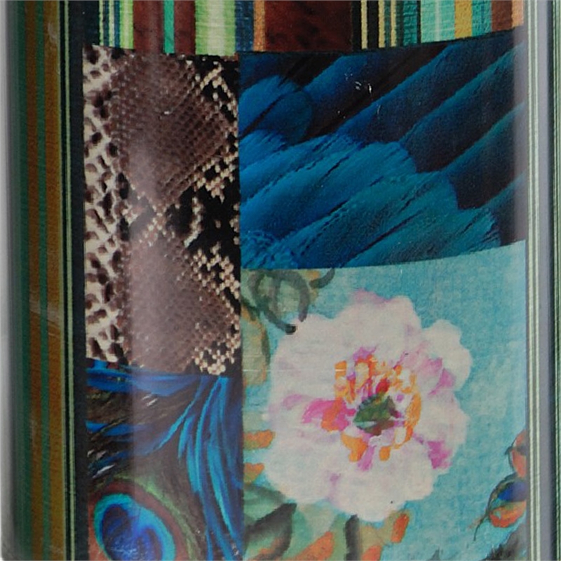 Yuva Decorative Box Set of 3- Animal Motifs and Stripes- Green Tin Metal