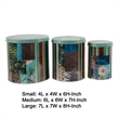 Yuva Decorative Box Set of 3- Animal Motifs and Stripes- Green Tin Metal