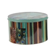 Yuva Decorative Box Set of 3- Animal Motifs and Stripes- Green Metal Tin