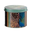 Yuva Decorative Box Set of 3- Animal Motifs and Stripes- Green Metal Tin