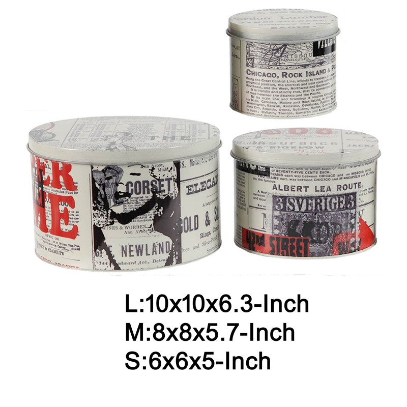 Yuva Decorative Box Set of 3- Vintage Advertisement- Red White Metal Tin