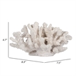 Coastal Decorative Faux Coral Sculpture- Realistic- 8 Inch White Polyresin