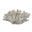 Coastal Decorative Faux Coral Sculpture- Realistic- 8 Inch White Polyresin