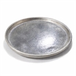 Decorative Plate- Rustic Textured Distress Silver Aluminum 10 Inch Round