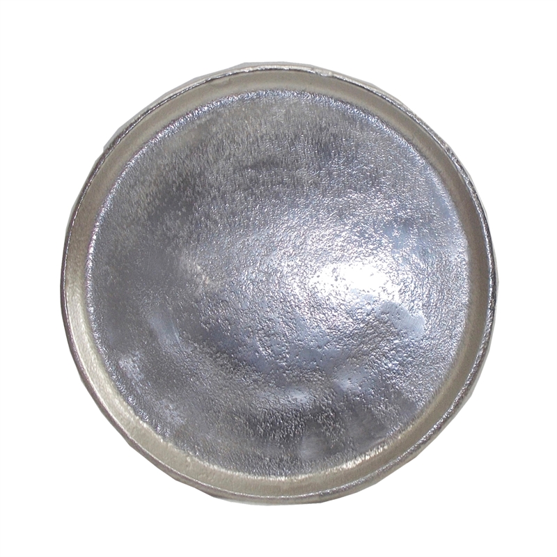 Decorative Plate- Rustic Textured Distress Silver Aluminum 10 Inch Round