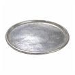 Decorative Plate- Rustic Textured Distress Silver Aluminum 10 Inch Round