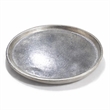Decorative Plate- Rustic Textured Distress Silver Aluminum 10 Inch Round
