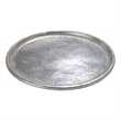 Decorative Plate- Rustic Textured Distress Silver Aluminum 10 Inch Round