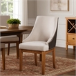 Elsie Dining Chair Set of 2- Foam Fill- Nailed Faux Leather Back- Brown