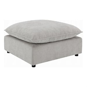 37 Inch Modular Ottoman- Feather Down and Cotton Fill Seat- Beige Boucle