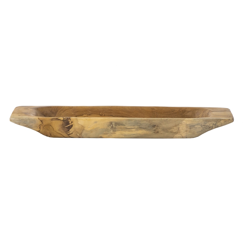 Mepo Display Serving Accent Tray- 19 Inch Natural Brown Teak Wood