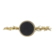 Gigi Candle Holder- Marble Base- Gold Leaf Wreath Ring- White Glass 20 Inch