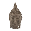 Reva Meditating Buddha Head Sculpture- Rustic Distressed Brown 12 Inch