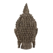 Reva Meditating Buddha Head Sculpture- Rustic Distressed Brown 12 Inch