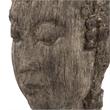 Reva Meditating Buddha Head Sculpture- Rustic Distressed Brown 12 Inch