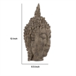 Reva Meditating Buddha Head Sculpture- Rustic Distressed Brown 12 Inch