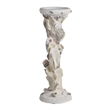 Pillar Candle Holder- Oyster Design 14 Inch Tall Coastal White Polyresin