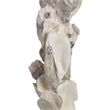 Pillar Candle Holder- Oyster Design 14 Inch Tall Coastal White Polyresin
