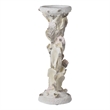 Pillar Candle Holder- Oyster Design 14 Inch Tall Coastal White Polyresin
