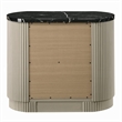 Trex Nightstand- 2 Reeded Drawers with Black Faux Marble Oval Top- Beige